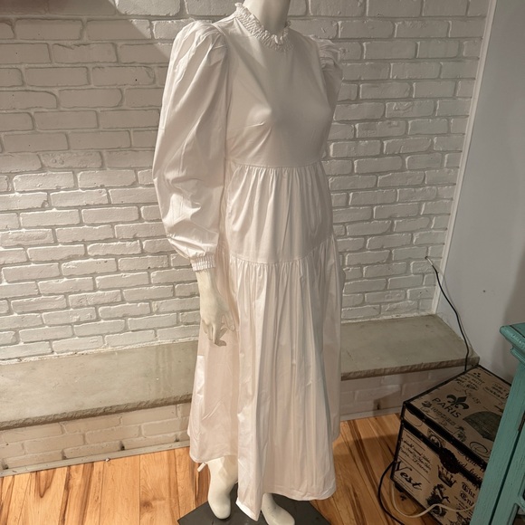 Danielle Bernstein White Boho Prairie Dress Sleeve Maxi Cottagecore Romantic - Picture 6 of 15
